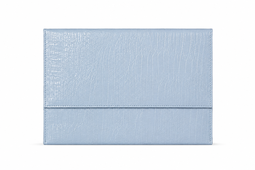 THE EXTENDED LIGHT BLUE CROC LAPTOP SLEEVE