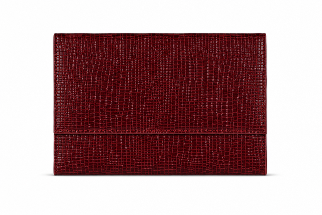 THE EXTENDED BURGUNDY CROC LAPTOP SLEEVE