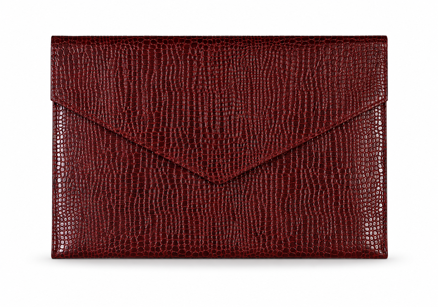 THE WEDGE BURGUNDY CROC LAPTOP SLEEVE