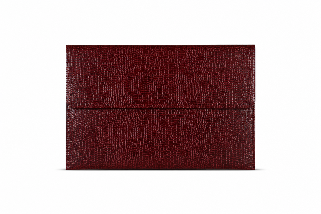 THE CLASSIC BURGUNDY CROC LAPTOP SLEEVE