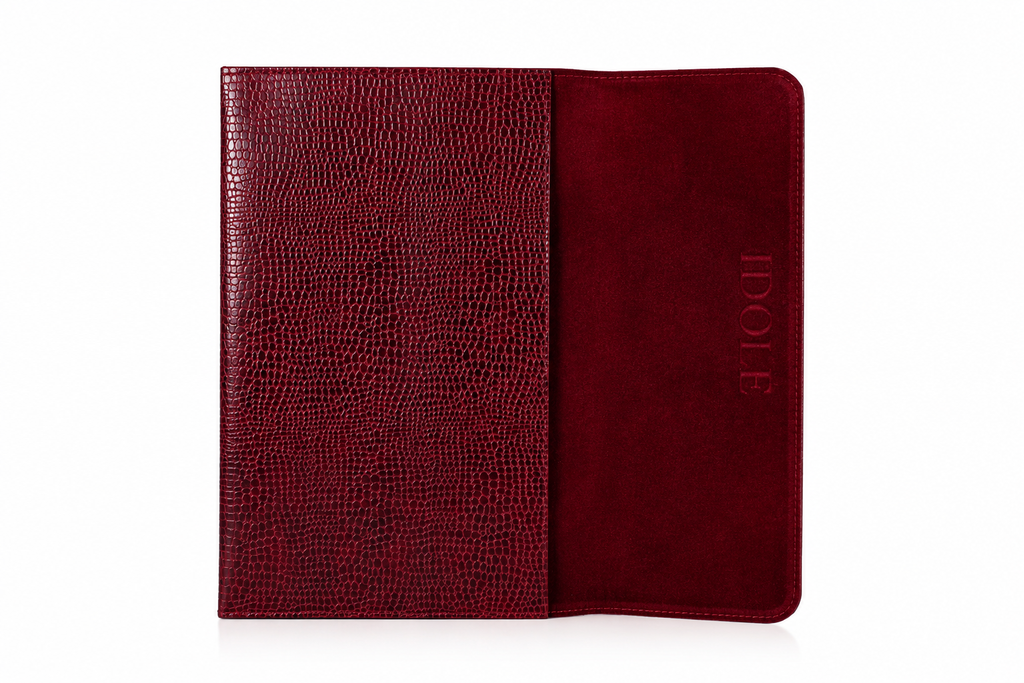 THE CLASSIC BURGUNDY CROC LAPTOP SLEEVE