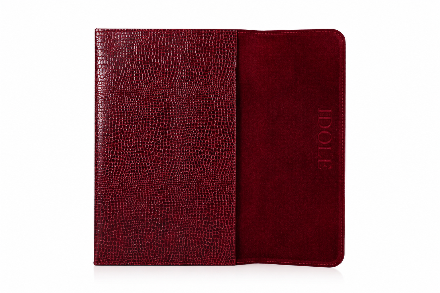 THE CLASSIC BURGUNDY CROC LAPTOP SLEEVE