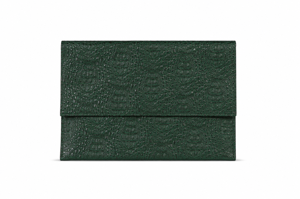 THE EXTENDED GREEN CROC LAPTOP SLEEVE
