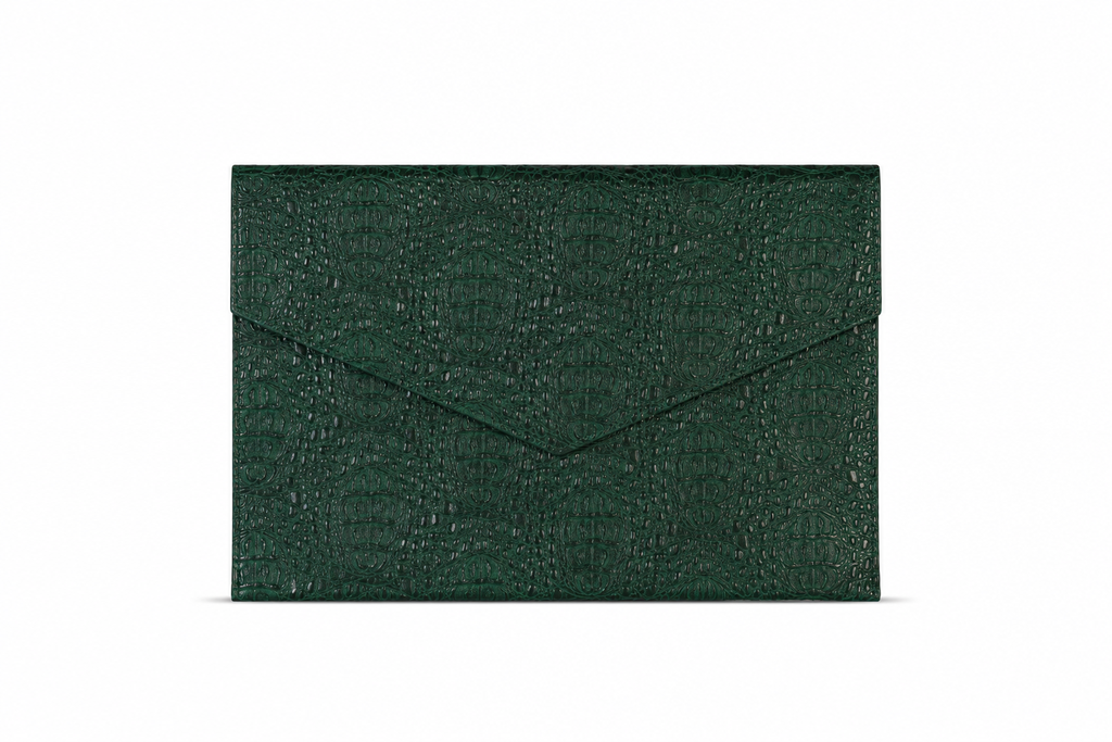 THE WEDGE GREEN CROC LAPTOP SLEEVE