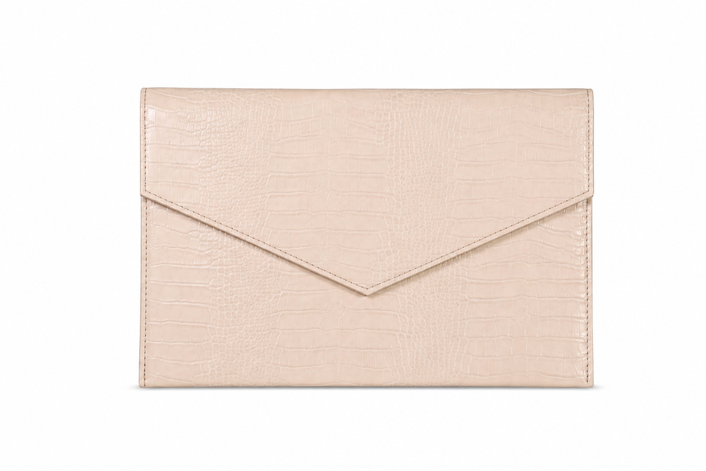 THE WEDGE OFFWHITE CROC LAPTOP SLEEVE