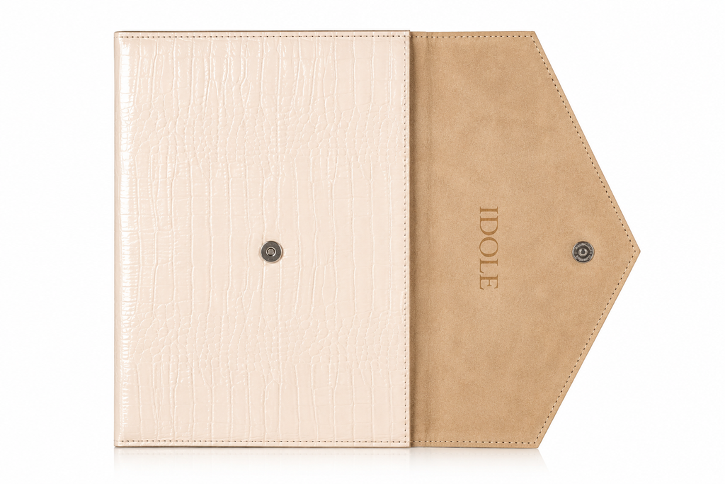 THE WEDGE OFFWHITE CROC LAPTOP SLEEVE